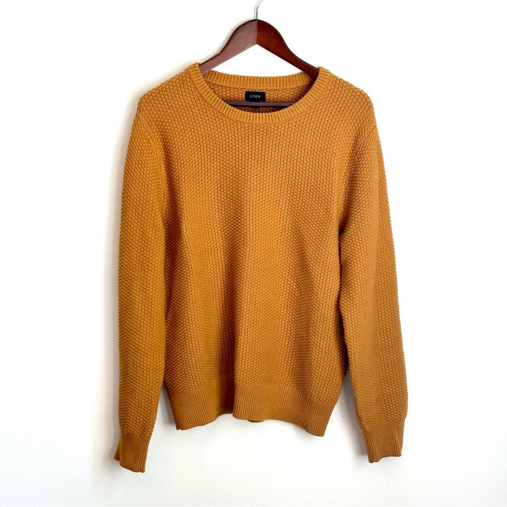 J. Crew Cotton Sweater in Checker Stitch - Medium - Gold
